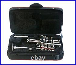 Sai Musical Piccolo Trumpet Bb Nickel Silver With Case Mouthpiece Nicely Tuned