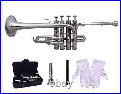 Sai Musical Piccolo Trumpet Bb Nickel Silver with Case & Mouthpiece BRS HORN M