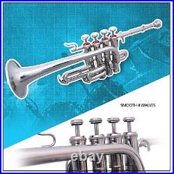 Sai Musical Piccolo Trumpet Bb Nickel Silver with Case & Mouthpiece BRS HORN M