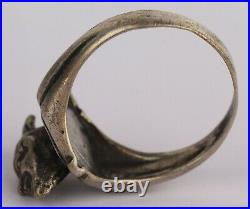 Satan Ring Devil with Horns 800 German Silver marking 8 g Jewelry art for museum