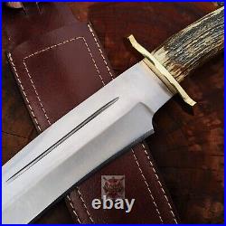 Seraphim Falls Bowie MUELA MAGNUM STAG 26 Replica knife with leather sheath