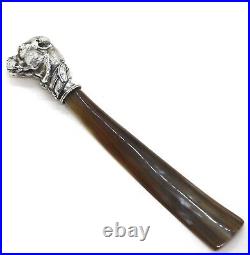 Shoehorn Bolcas with Bulldog Head in 925 Silver and Horn Tip