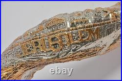 Shofar 66 Sterling Silver Plated Polished Yemenite Kudu Horn Jerusalem 167 cm