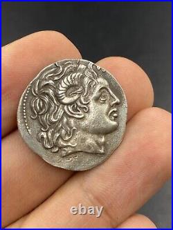 Silver Coin from Thrace with the head of Alexander Wearing the horn (25.69mm)