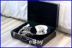 Silver French Horn 4 Key With Removable Bell and Hardshell Case