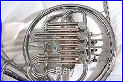 Silver French Horn 4 Key With Removable Bell and Hardshell Case