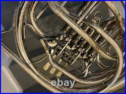 Silver French Horn Make Unknown Holton with Case Make unknown