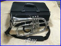 Silver Plated Flugelhorn Horn With Case And Mouth Piece FREE SHIP