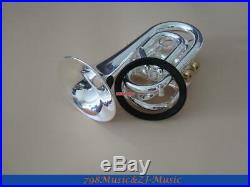Silver Plated Pocket Trumpet Bb Horn With Case and Free Ring Mute