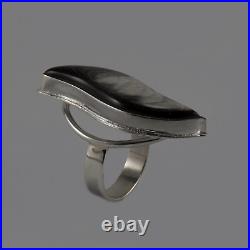Silver Ring with Horn Inserted