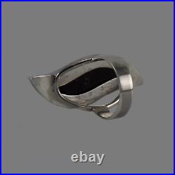 Silver Ring with Horn Inserted