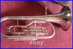 Silver Sonor Tenor Horn with Mouthpiece and Case