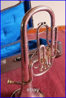 Silver Sonor Tenor Horn with Mouthpiece and Case