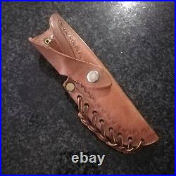 Silver Stag Crown Stag Handle Skinner/Gut Hook Blade with Leather Sheath
