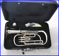 Silver nickel new Bb baritone horn with case