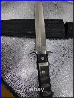 Smith & Wesson Custom Fixed Blade Knife Stag Horn With Leather Sheath