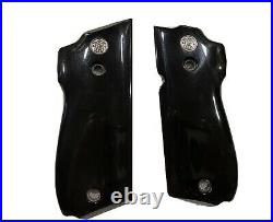 Smith & Wesson Model 39 Black Buffalo Horn Grips With Silver Medallions