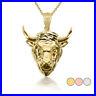 Solid-Gold-Or-925-Silver-3D-Bull-Horns-Head-High-Polished-Pendant-Necklace-01-yrp