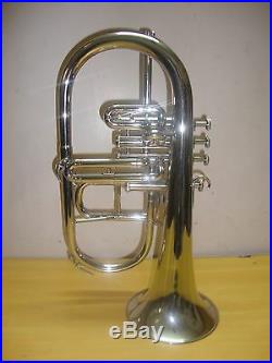 Special Brand New Silver Bb 4 Valve Flugel Horn With Free Hard Case+Mouthpiece