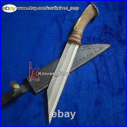 Stag Horn Viking Seax Knife, Medieval Seax Knife, Viking Seax Knife with Sheath