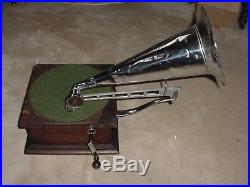 Standard Talking Machine Model X Victrola Phonograph with Silver Horn