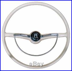 Steering Wheel with Horn Push and D-Ring Silver Beige