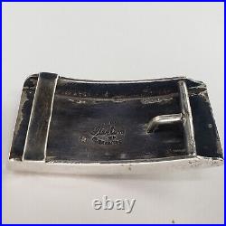 Sterling Silver & 10k Mexican Belt Buckle with Long Horn 39.8g 7093