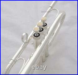 Streamline Design Trumpet Silver Plated B-Flat Horn For Professional With case
