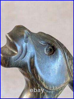 Stunning Antique Rabbit Horn Carved Walking Cane With Silver Collar London C1905