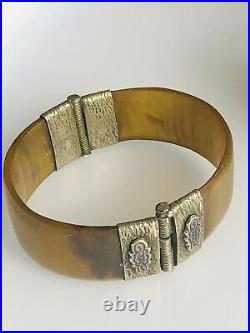Stunning Handmade Bull Horn Bangle with Solid Silver Clasp
