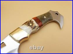 Stunning Handmade D2 Steel Hunting Knife/bowie With Stag Antler Handle