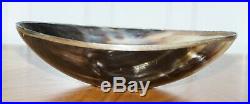 Stunning Pair Of Vintage Horn Bowls With Silver Trim Edges Lovely Decorative Set