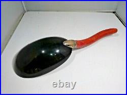Stunning Vintage Coral Handle Horn Serving Spoon With Silver Fitting