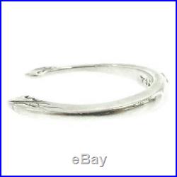 TADY & KING Eagle Face Bangle Long Horn Metal Silver Bangle with Gold Plated