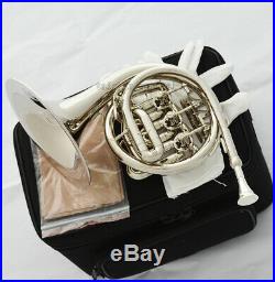 TOP NEW Bb Mini Silver nickel plated French Horn Bb key With Case