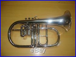 TOP SALE! Brand New Silver Bb 4 ValveFlugel Horn With Free Hard Case+Mouthpiece