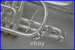 TOP Silver Plate Bb Piston Cornet Horn Bell Dia 4.72'' with Trigger 2022Y Gift