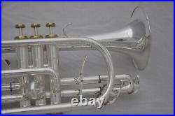 TOP Silver Plate Bb Piston Cornet Horn Bell Dia 4.72'' with Trigger 2023 Gift