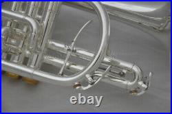 TOP Silver Plate Bb Piston Cornet Horn Bell Dia 4.72'' with Trigger 2023 Gift