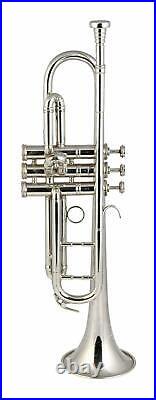 TRUMPET New Silver Bb Trumpet With Free Hard Case+Mouthpiece
