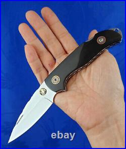 Thailand Custom Handmade Folding Knife 440C Stainless Bull Horn with Clip L-719