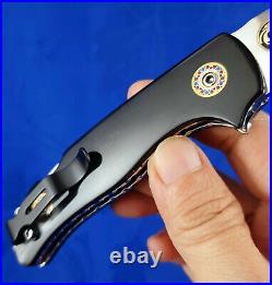 Thailand Custom Handmade Folding Knife 440C Stainless Bull Horn with Clip L-719