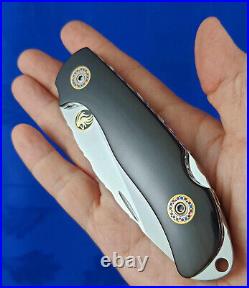 Thailand Custom Handmade Folding Knife 440C Stainless Bull Horn with Clip L-719