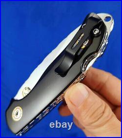 Thailand Custom Handmade Folding Knife 440C Stainless Bull Horn with Clip L-719