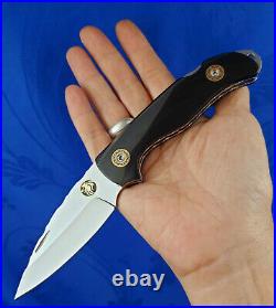 Thailand Custom Handmade Folding Knife 440C Stainless Bull Horn with Clip L-726