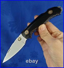 Thailand Custom Handmade Folding Knife 440C Stainless Bull Horn with Clip L-726