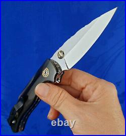 Thailand Custom Handmade Folding Knife 440C Stainless Bull Horn with Clip L-726