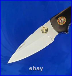 Thailand Custom Handmade Folding Knife 440C Stainless Bull Horn with Clip L-726