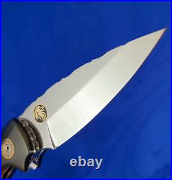 Thailand Custom Handmade Folding Knife 440C Stainless Bull Horn with Clip L-726