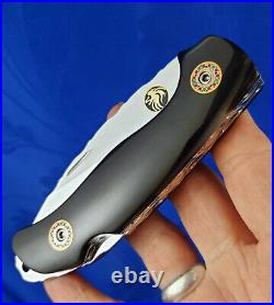 Thailand Custom Handmade Folding Knife 440C Stainless Bull Horn with Clip L-726